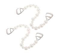 Homoyoyo 2 Pièces accessoires de fleurs de chaussures chaînes de perles pour femmes chaîne de pantalon pour pantalon chaîne de perles pour bottes Alliage de zinc blanche