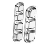 Homoyoyo 2 pièces Assiette Carrée Acier Inoxydable Plats à Condiments Multi Cuisine et Restaurant Surface Lisse Facile à Nettoyer avec Bords Incurvés Sécurisés Design Moderne Profond pour