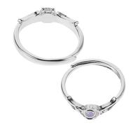 Homoyoyo 2 Pièces bague couple bague goth bague meilleure amie anneau d'orteil vague l'amour le plus pur bague ovale assortie bijoux de corbeau anneau d'ailes cuivre
