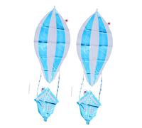 Homoyoyo 2 Pièces Ballons Aluminium Modèle Montgolfière Décoration Fête Anniversaire Garçon Fille Bleu