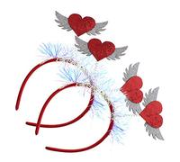 Homoyoyo 2 Pièces Bandeau Pailleté Forme de Cœur Rouge Accessoires de Cheveux pour Saint Valentin et Fêtes Décoration Éblouissante et Filles