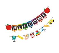 Homoyoyo 2 Pièces Bannière de Rentrée Scolaire Décorations Élèves Lettres Colorées Amusants pour Classe