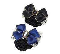 Homoyoyo 2 pièces Barrette Cheveux Filet Chignon Professionnel avec Nœud Doré Clip Solide et Durable Travaillant Hôtellerie Restauration et Santé Lot