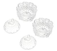 Homoyoyo 2 pièces Bocal Verre Transparent Pot de Stockage Sucre et Bonbons Récipient Décoratif pour Aliments Secs Conserve Fraîcheur et Poussière Design Cristal Diamant Élégant