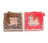 Homoyoyo 2 pièces Boîte à Chocolat Compartiments Romantique Saint Valentin Fête Anniversaire Boîte Favor pour Rouge et Noir