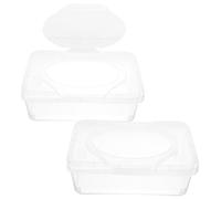 Homoyoyo 2 pièces Boîte Distributrice Lingettes Rangement Portable PP Transparent avec Couvercle Anti-poussière Organiseur Pratique pour Salle de Bain et Chambre