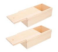 Homoyoyo 2 pièces Boîte Pin avec Couvercle Coulissant Lot de Rangement pour Bijoux Objets Personnels DIY Protection Lhumidité Compacte et Polyvalente pour Bureau et Maison
