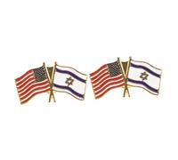 Homoyoyo 2 Pièces Broche Drapeau Israël et États Épingle Badge Patriotique Durable Résistante Accessoire Collection