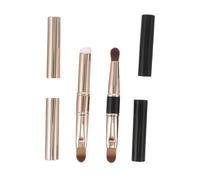 Homoyoyo 2 Pièces Brosse à Double-embout Silicone Doux avec Couvercle Applicateur Portable pour Précision et Design Élégant Noir et Or pour Retouches Voyage