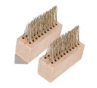 Homoyoyo 2 pièces Brosse de Désherbage Pratique Fil Acier Lot pour Nettoyage de Jardins et Balcons avec Manche Antidérapant Bois