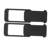 Homoyoyo 2 Pièces Cache Webcam pour Ordinateur Portable en Abs Noir Adhésif Puissant, Protège la Caméra Avant Saleté, Forme Carrée, Couverture de Protection pour PC Portable