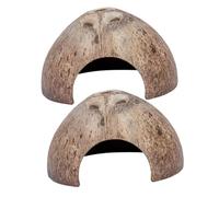 Homoyoyo 2 pièces Cachette pour Reptiles Coque de Noix de Abri Décoratif Résistant pour Terrarium de Tortue Terrestre et Petits Animaux Refuge Naturel Adorable