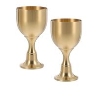 Homoyoyo 2 Pièces Calice Médiéval en Laiton Vintage Or, Tasse à Vin Rétro Élégante, Mini Gobelet pour Fêtes à Thème Halloween ou Pendaisons de Crémaillère
