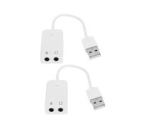 Homoyoyo 2 Pièces Carte Son Pratique Carte Son Externe Son pour Ordinateur Carte Son avec câble Carte Audio Externe USB Carte Son indépendante Carte Son résistante carnet avec Ligne Blanche