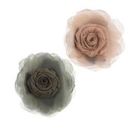 Homoyoyo 2 Pièces Clips à Cheveux Fleur Rose Accessoires de Coiffure Élégants avec Maintien Fort pour Updos et Événements Spéciaux Coloris Vert et Marron