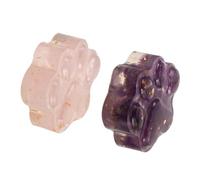 Homoyoyo 2 Pièces Crystal Ornaments Natural Gemstone Keepsake for Pet Memorial Home Office Decor Cat Lovers