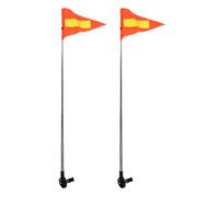 Homoyoyo 2 Pièces Drapeau Roulants de Mât avec Golf et Fauteuils Télescopique Sécurité Réfléchissant Orange Ajustable en Acier Inoxydable Léger pour Voiturettes pour Usage Extérieur