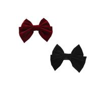 Homoyoyo 2 Pièces Élastiques à Cheveux Et Anneaux Pour Cheveux Femmes Serre-têtes à Nœud Queue De Cheval Rouge Vin Et Noir