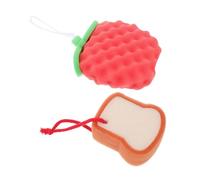 Homoyoyo 2 pièces Éponge de Bain Garçon Fille Douce et Colorée Nettoyante et Exfoliante Texture Confortable pour Peau Sensible et Né Facile à Tenir Ranger