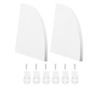 Homoyoyo 2 Pièces Étagère Murale D’Angle en Bois Flottante Blanche | Surface Triangulaire Inclinée, Grain et Finition Lisse, pour Entrée, Bureau et Rangement Discret