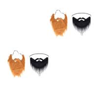 Homoyoyo 2 Pièces Fausse Barbe Et Moustache Halloween - Accessoires Cosplay Costume Enfants Et Adultes - Poils Visage En Nylon Avec Ruban Adhésif Pour Un Look Époustouflant