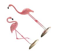 Homoyoyo 2 pièces Flamant Rose Décoration Intérieure Résine Figurines Élégantes pour Bureau et Salon Accessoires pour Centre de Table et Décoration Tropicale