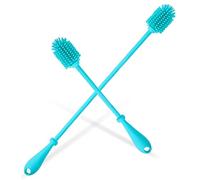 Homoyoyo 2 pièces Goupillon Silicone pour Bouteilles de Grand et Petit Brosse de Nettoyage Douce pour Bouteilles et Contenants Design Ergonomique avec Poignée Antidérapante Compatible avec
