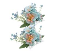 Homoyoyo 2 Pièces Hawaiian Hibiscus Silk Flower Hair Clip Floral Hair Accessory For Beach Wedding Luau Party Bridal Headpiece Tropical Fabric Hairpin For Updos