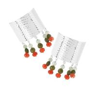 Homoyoyo 2 Pièces High Ponytail Hair Buckles With Glass Beads Tassel Chinese Boho Style Hair Accessories For Women Comfortable Alloy Material For Parties And Daily Wear