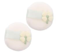 Homoyoyo 2 Pièces Houpette à Maquillage Réutilisable Extra Large Velours Doux Lot de Applicateurs Ronds Lavables pour Application de Fond de Teint et Fixatrices