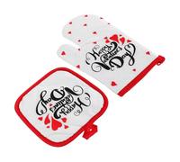 Homoyoyo 2 Pièces Isolants Devoir De Cuisine Réutilisables Chaud De Cuisine Pour Femmes Mitaines De Four De Four Lourd Four Micro Gril Blanche Polyester