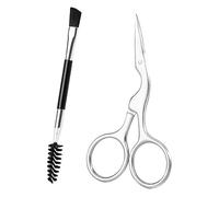 Homoyoyo 2 pièces Kit de Toilettage Sourcils avec Ciseaux Précision et Brosse Peigne et Pratique et Filles Coupe Poils Nez Oreilles Adaptée