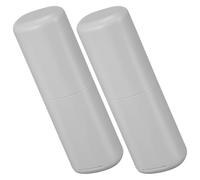 Homoyoyo 2 Pièces Kit de Voyage Hygiène Complet Design Élégant et Gain de Place Étui Brosse à Dents en PP, Étanche et Séparé en Deux Gobelets Voyageurs en Déplacement Professionnel ou