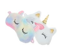 Homoyoyo 2 pièces Masque de Nuit Licorne Lot de Masques de Sommeil Peluche des Yeux et Confort Optimal pour Sommeil Réparateur
