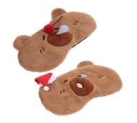 Homoyoyo 2 pièces Masque de Sommeil Peluche Masque Yeux Animaux Mignons Cache Lumière Doux Microfibre Lavable pour Garçon Fille Femmes Hommes Voyage et Maison