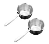 Homoyoyo 2 Pièces Mini Casserole Acier Inoxydable pour Fondre Beurre Chauffer Huile Chocolat et Soupe Petite Poêle à Huile Polyvalente pour Cuisson et Service
