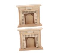 Homoyoyo 2 pièces Miniature Cheminée Robuste pour Maison de Poupée Finition Lisse Décor DIY Éducatif Assemblage Facile Accessoire Compact pour Micro-Paysage