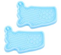 Homoyoyo 2 Pièces Moulages Silicone Carte Usa pour Résine Époxy Porte Clés DIY Bijoux Fête de Indépendance Patriotiques