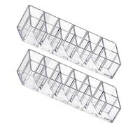 Homoyoyo 2 pièces Organisateur Transparent Support à Lipgloss Plastique Durable avec Compartiments pour Cosmétiques et Vernis à Ongles pour Dresser et Salon