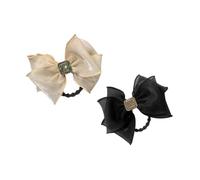 Homoyoyo 2 pièces Organza Hair Bow Set Portable Elastic Hair Ropes Soft Butterfly Knot For Women And And