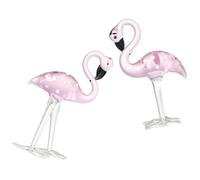 Homoyoyo 2 pièces Ornement de Bureau Cristal Flamant Rose Petit Décor Léger Résistant pour Maison Fête Noël Thanksgiving