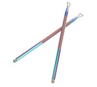 Homoyoyo 2 pièces Outil Pousse Cuticules Double Extrémité Acier Inoxydable Repousse Cuticules Ergonomique Antidérapant pour Manucure et Pédicure Accessoire pour Ongles