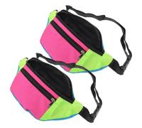 Homoyoyo 2 Pièces Paquet Banane Rétro Unisexe avec Ceinture Réglable, Design Vintage 80s en Polyester Résistant aux Rayures, pour Course et Entraînement