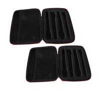 Homoyoyo 2 Pièces Paquet de Rangement pour Microphone Portable, Étui pour Micro Portable, Eva, 4 Compartiments, Noir, pour Microphones sans Fil, Chanteurs et Spectacles en Direct