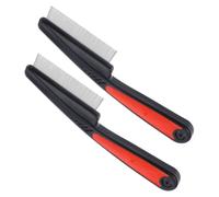 Homoyoyo 2 pièces Peigne à Dents Fines Acier Inoxydable Pelliculaire Portable pour Cheveux Adultes Garçon Fille et Animaux Peigne Métallique pour Soins