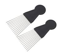 Homoyoyo 2 pièces Peigne Pick Afro Homme Outil Coiffure Cheveux Dents Écartées Durable et Confortable pour Style et Démêlage