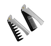 Homoyoyo 2 Pièces Peigne Pliable Large à Dents Acier Inoxydable Outil Coiffure Portable et Compact pour Voyage et Création de Chignons Adapté à Tous Types de Cheveux