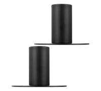 Homoyoyo 2 Pièces Pièces de Support D'enceinte Adaptateur pour Pied de Haut-Parleur Plaque D'adaptation pour Pied D'enceinte en Fer Noir Empilable Stable DJ Concerts en Extérieur