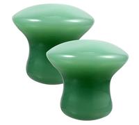 Homoyoyo 2 pièces Pierre de Massage Visage Champignon Jade Planches Gua Sha Lissantes Favorise Circulation Sanguine Stimule Absorption Soins Peau Outils Durables et Sûrs