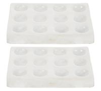 Homoyoyo 2 Pièces Plaque de Réaction en Porcelaine à 12 Trous | Surface Émaillée Blanche, Réutilisable, pour Poudres et Liquides, Essais Micro-échelle, Format Compact